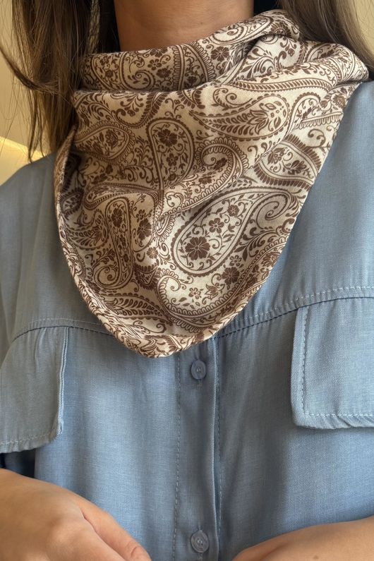 Paisley Park Triangle Neckerchief Stone & Tan **